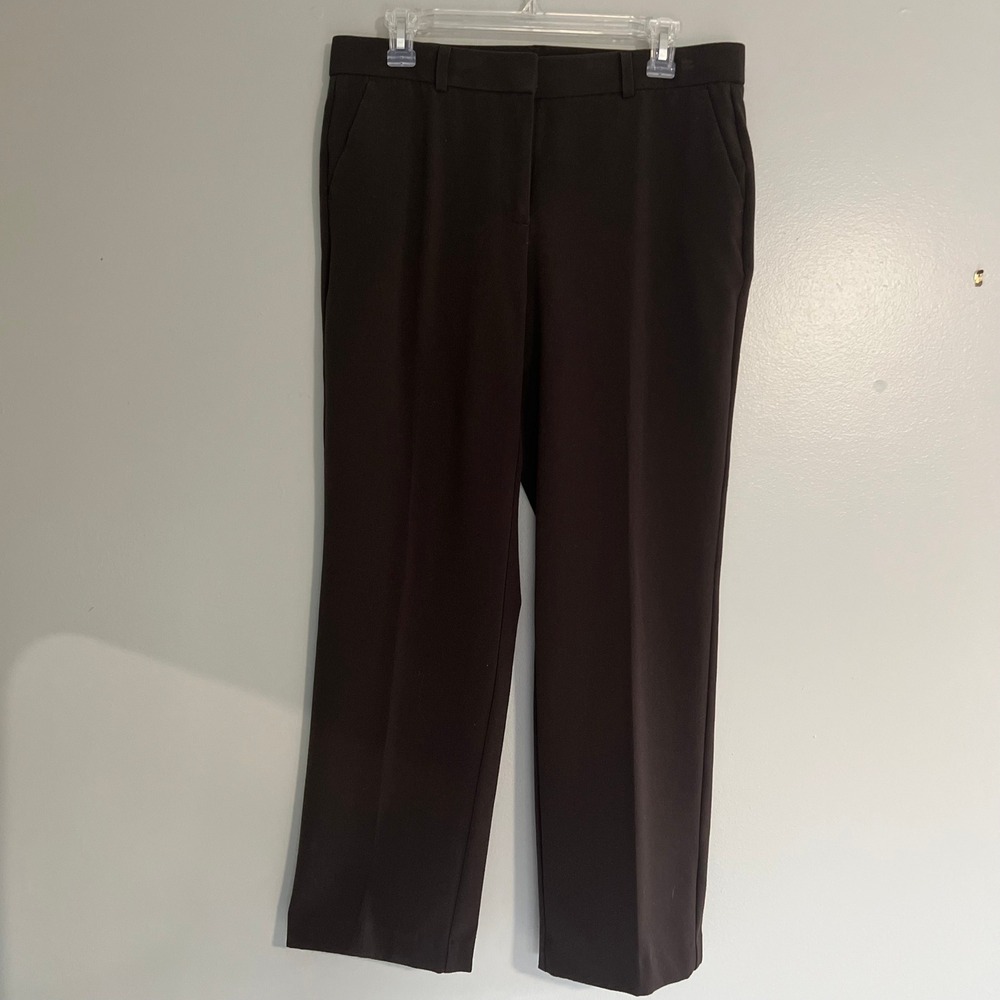 Sag Harbor Stretch Petite Brown Dress Pants Straight Leg Trousers Size 10P